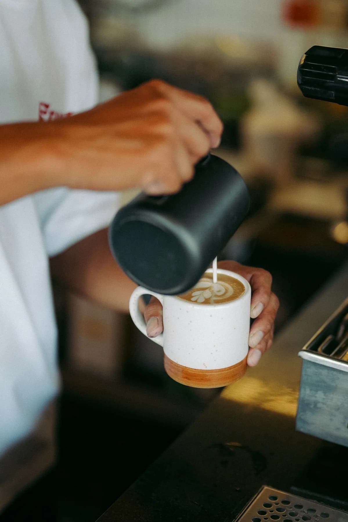 Barista pouring coffee at Front Room